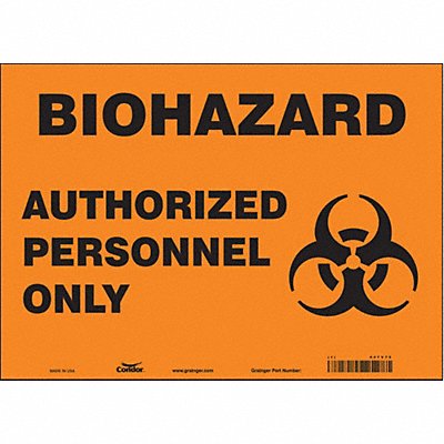 CONDOR 447V75 Safety Sign 10 inx14 in Vinyl