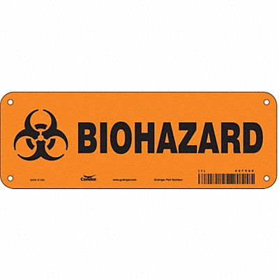 CONDOR 447V80 Safety Sign 3.5x10in Polyethylene