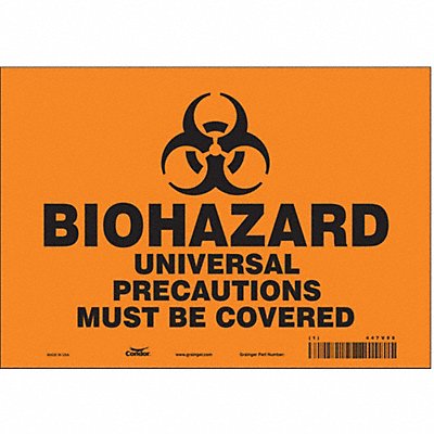 CONDOR 447V98 Safety Sign 7 inx10 in Vinyl
