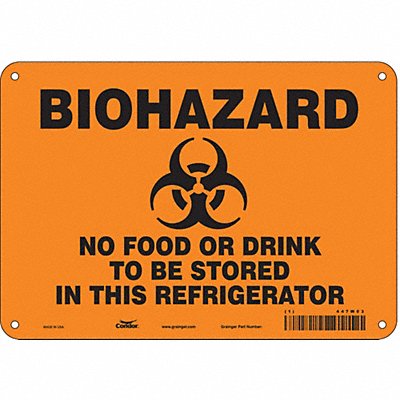 CONDOR 447W03 Safety Sign 7 inx10 in Polyethylene