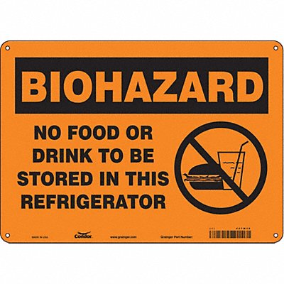 CONDOR 447W10 Safety Sign 10 in x 14 in Polyethylene