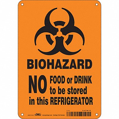 CONDOR 447W15 Safety Sign 10 in x 7 in Polyethylene