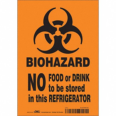 CONDOR 447W18 Safety Sign 10 inx7 in Vinyl