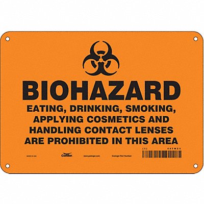 CONDOR 447W23 Safety Sign 7 in x 10 in Aluminum