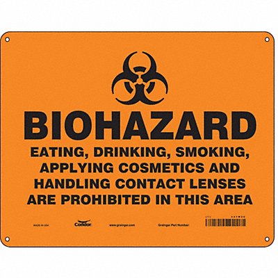 CONDOR 447W26 Safety Sign 10 inx14 in Polyethylene
