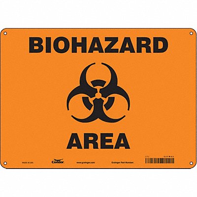 CONDOR 447W43 Safety Sign 10 inx14 in Aluminum