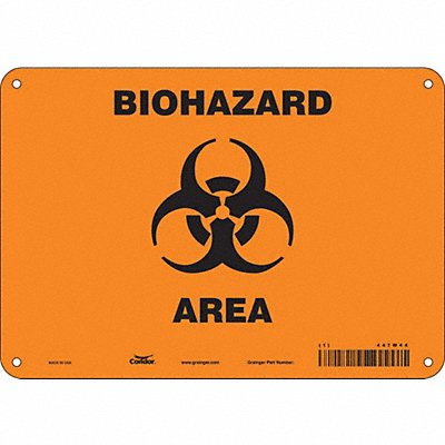 CONDOR 447W44 Safety Sign 7 inx10 in Polyethylene