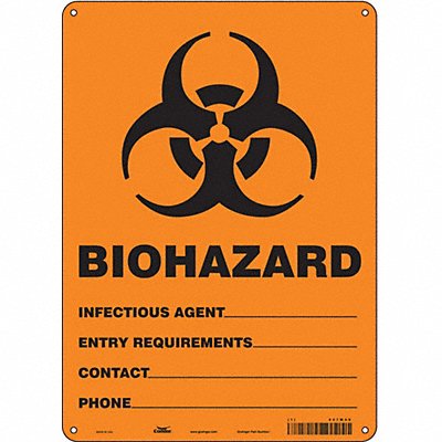 CONDOR 447W49 Safety Sign 14 in x 10 in Aluminum