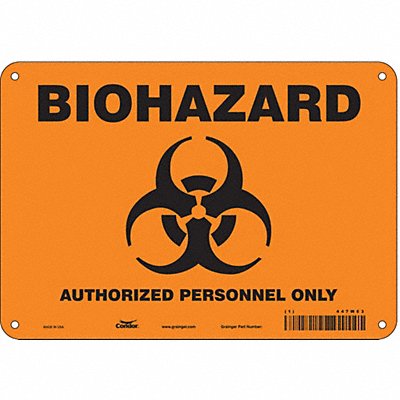 CONDOR 447W63 Safety Sign 7 inx10 in Polyethylene