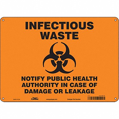 CONDOR 447W70 Safety Sign 10 in x 14 in Polyethylene