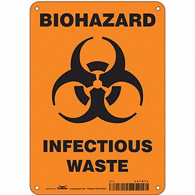 CONDOR 447W73 Safety Sign 10 inx7 in Aluminum