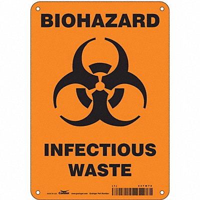 CONDOR 447W75 Safety Sign 10 inx7 in Polyethylene