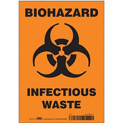 CONDOR 447W77 Safety Sign 10 inx7 in Vinyl