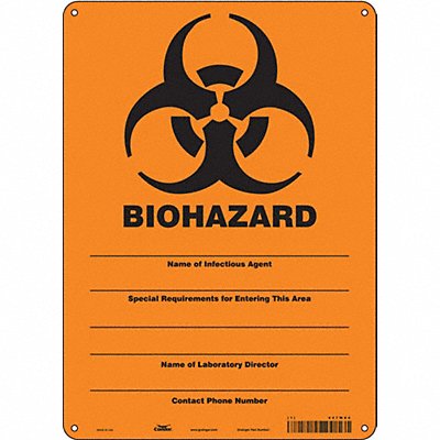 CONDOR 447W84 Safety Sign 14 in x 10 in Aluminum