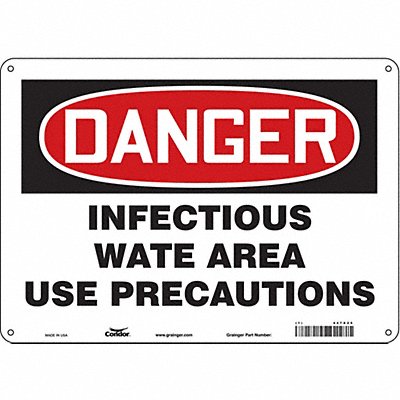 CONDOR 447X25 Safety Sign 10 in x 14 in Aluminum