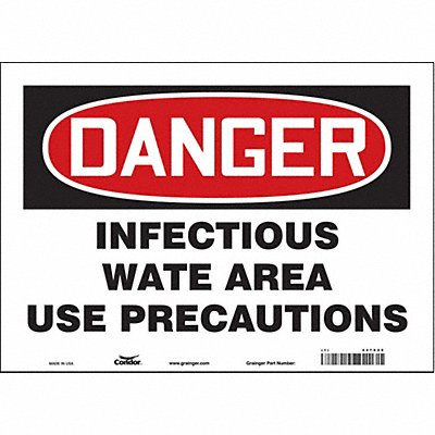 CONDOR 447X29 Safety Sign 10 inx14 in Vinyl