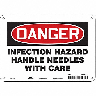 CONDOR 447X32 Safety Sign 7 inx10 in Polyethylene
