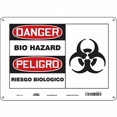 CONDOR 447X37 Safety Sign 10 inx14 in Aluminum