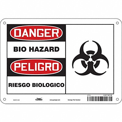 CONDOR 447X38 Safety Sign 7 in x 10 in Polyethylene
