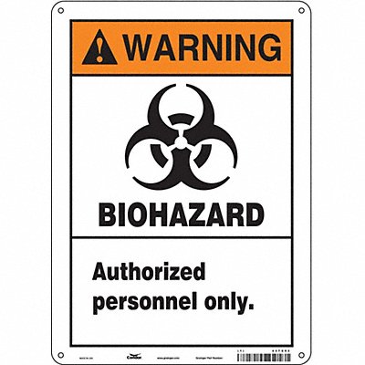 CONDOR 447X53 Safety Sign 14 in x 10 in Aluminum