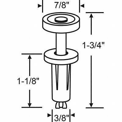 GRAINGER 2104 Door Top Roller Nylon/Steel 1-63/64 L