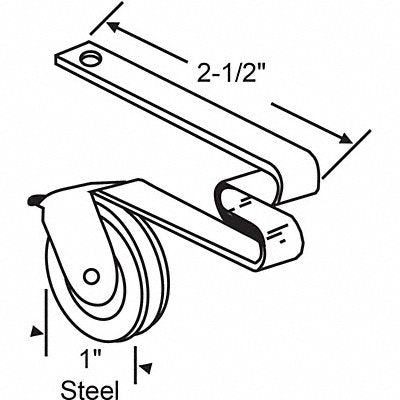 GRAINGER 10371 Roller Assembly 2-23/32 L x 23/64 W