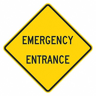 LYLE T12191HI12x12 Emergency Entrance Traffic Sign 12 x12