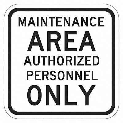 LYLE T15536DG12x12 Reflective Auth Personnel Sign 12x12in Alum