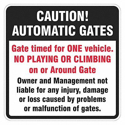LYLE T11384DG12x12 Parking Lot Gate Parking Sign 12 x 12