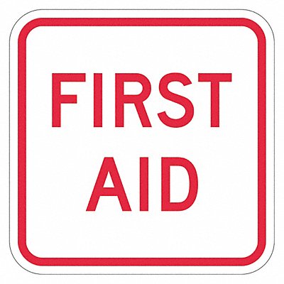 LYLE T11851HI12x12 Reflective First Aid Sign 12x12in Alumin