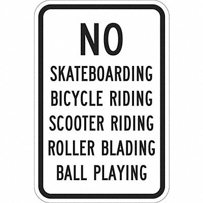 LYLE T11221HI12x18 Reflective No Skateboards Sign 18x12in Alum