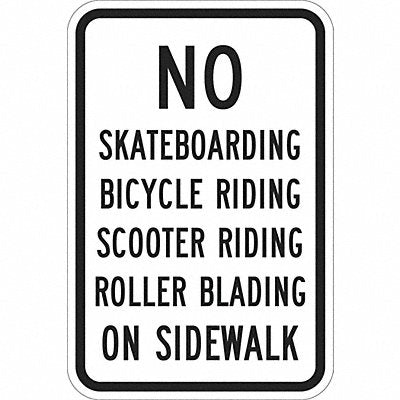LYLE T11222HI12x18 Reflective No Skateboards Sign 18x12in Alum