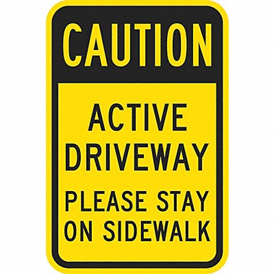 LYLE T11326DG12x18 Active Driveway Traffic Sign 18 x 12