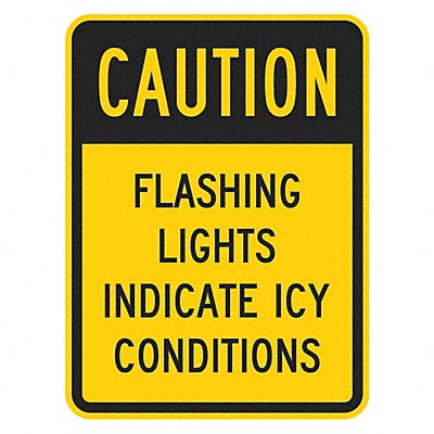 LYLE T11346EG18x24 Icy Conditions Traffic Sign 24 x 18