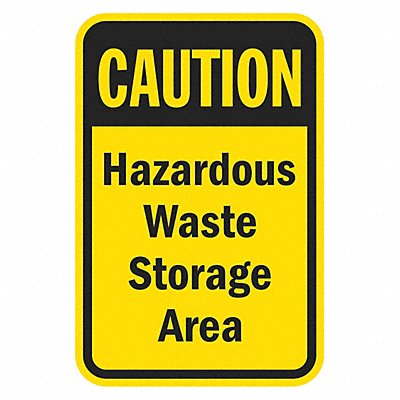 LYLE T11350EG12x18 Reflective Hazardous Waste Caut Sign 18x12in