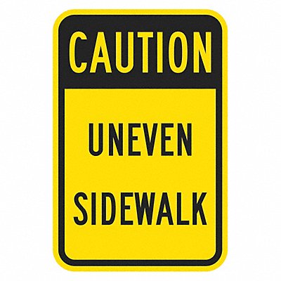 LYLE T11373EG12x18 Reflective Tripping Hazard Caut Sign 18x12in