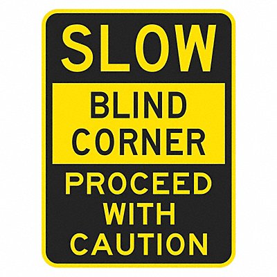 LYLE T11387DG12x18 Blind Corner Traffic Sign 18 x 12