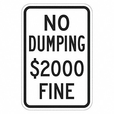LYLE T11703EG12x18 Reflective No Dumping Sign 18x12in Alum