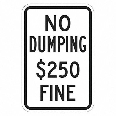 LYLE T11704DG12x18 Reflective No Dumping Sign 18x12in Alum