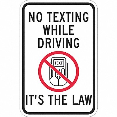 LYLE T11217DG12x18 No Texting Traffic Sign 18 x 12