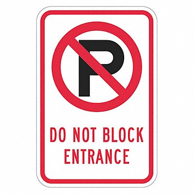 LYLE T11871DG12x18 No Parking Entrance Sign 18 x 12