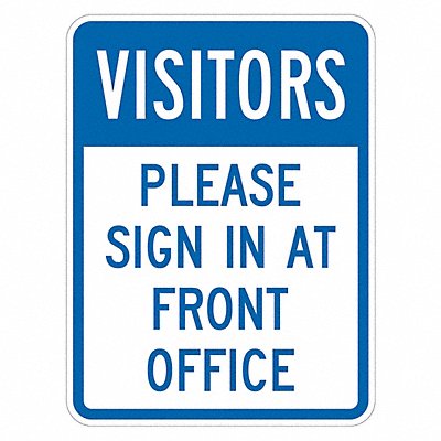 LYLE T16122EG12x18 Reflective Visitors Sign 18x12in Aluminum
