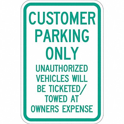 LYLE T11035DG12x18 Customer Parking Sign 18 x 12