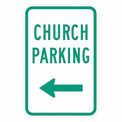 LYLE T11480EG12x18 Church Parking Sign 18 x 12