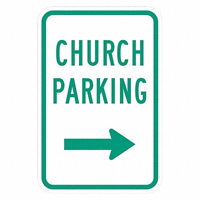 LYLE T11482EG12x18 Church Parking Sign 18 x 12