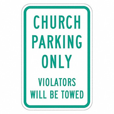 LYLE T11494EG12x18 Church Parking Sign 18 x 12