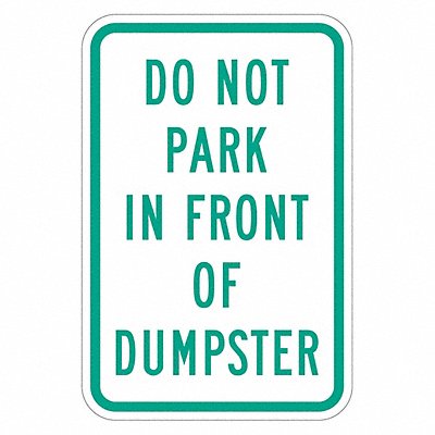LYLE T11680EG12x18 Dumpster No Parking Sign 18 x 12
