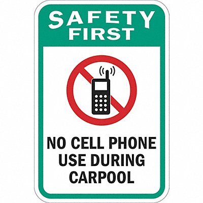 LYLE T11304DG12x18 No Cell Phones Traffic Sign 18 x 12