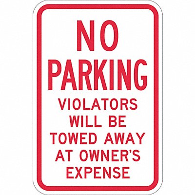 LYLE T11057DG12x18 Tow Zone No Parking Sign 18 x 12