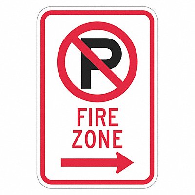 LYLE T12826DG12x18 Fire Lane No Parking Sign 18 x 12